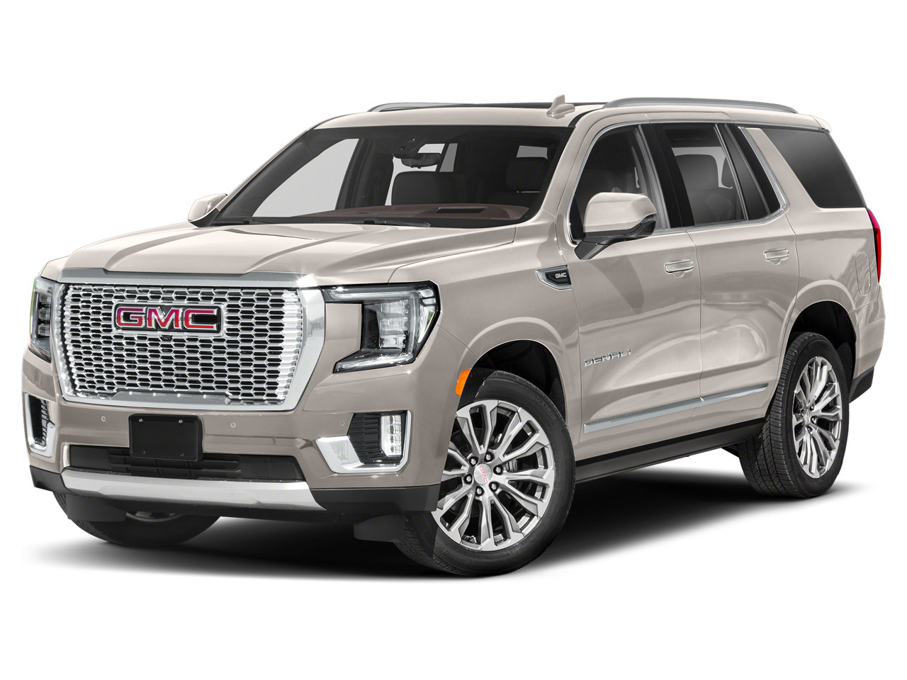 2021 GMC Yukon Denali in Satin Steel Metallic — front three-quarter view