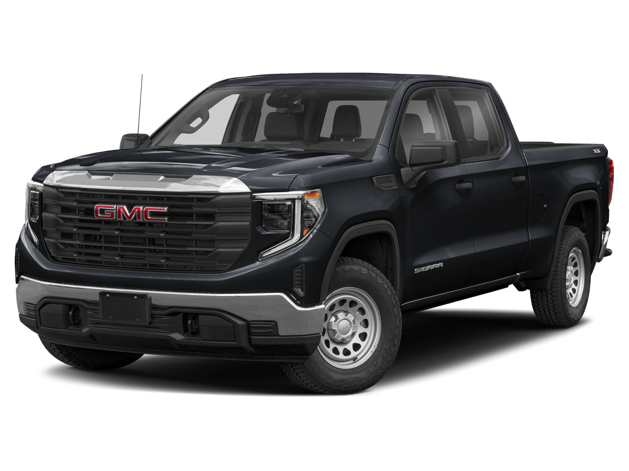 2024 GMC Sierra 1500 Denali in Thunderstorm Gray — front three-quarter view