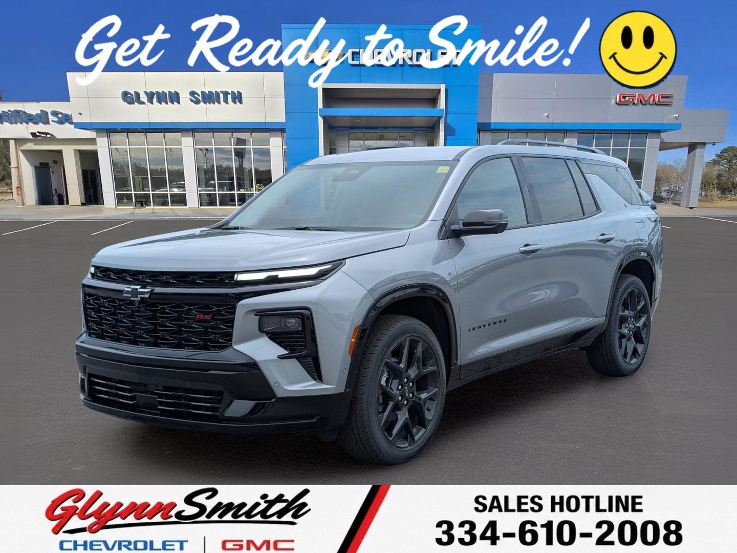 2026 Chevrolet Traverse RS in Sterling Gray Metallic — front three-quarter view
