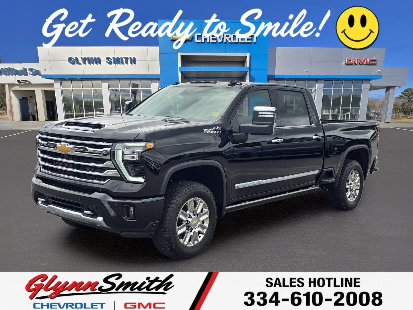 2026 Chevrolet Silverado 2500 HD High Country in Black — front three-quarter view