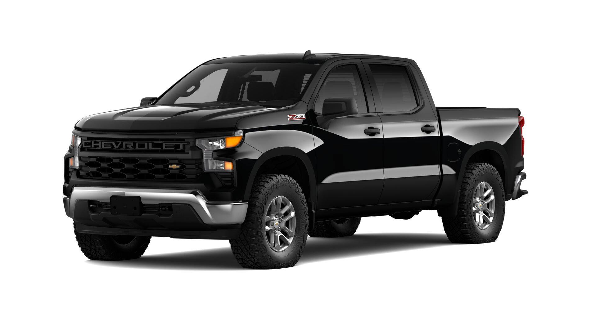2026 Chevrolet Silverado 1500 WT in Black — front three-quarter view