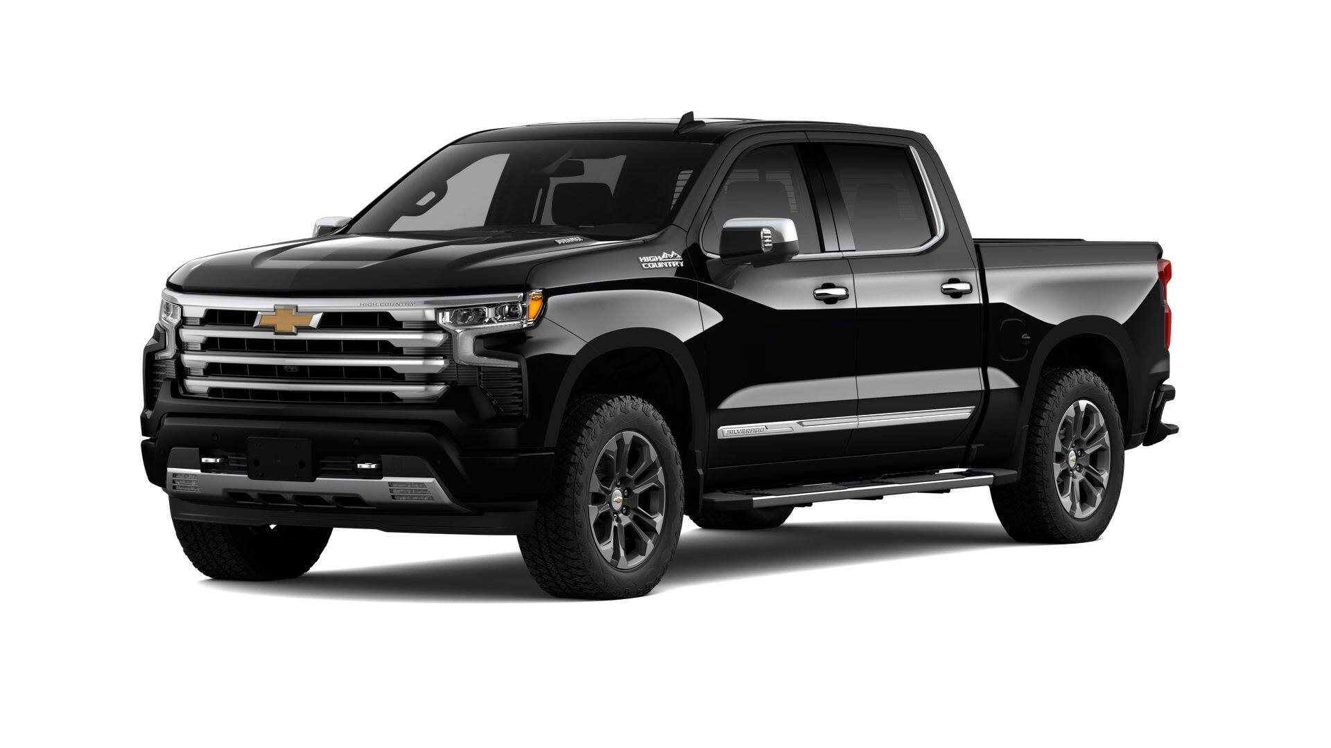 2026 Chevrolet Silverado 1500 High Country in Black — front three-quarter view