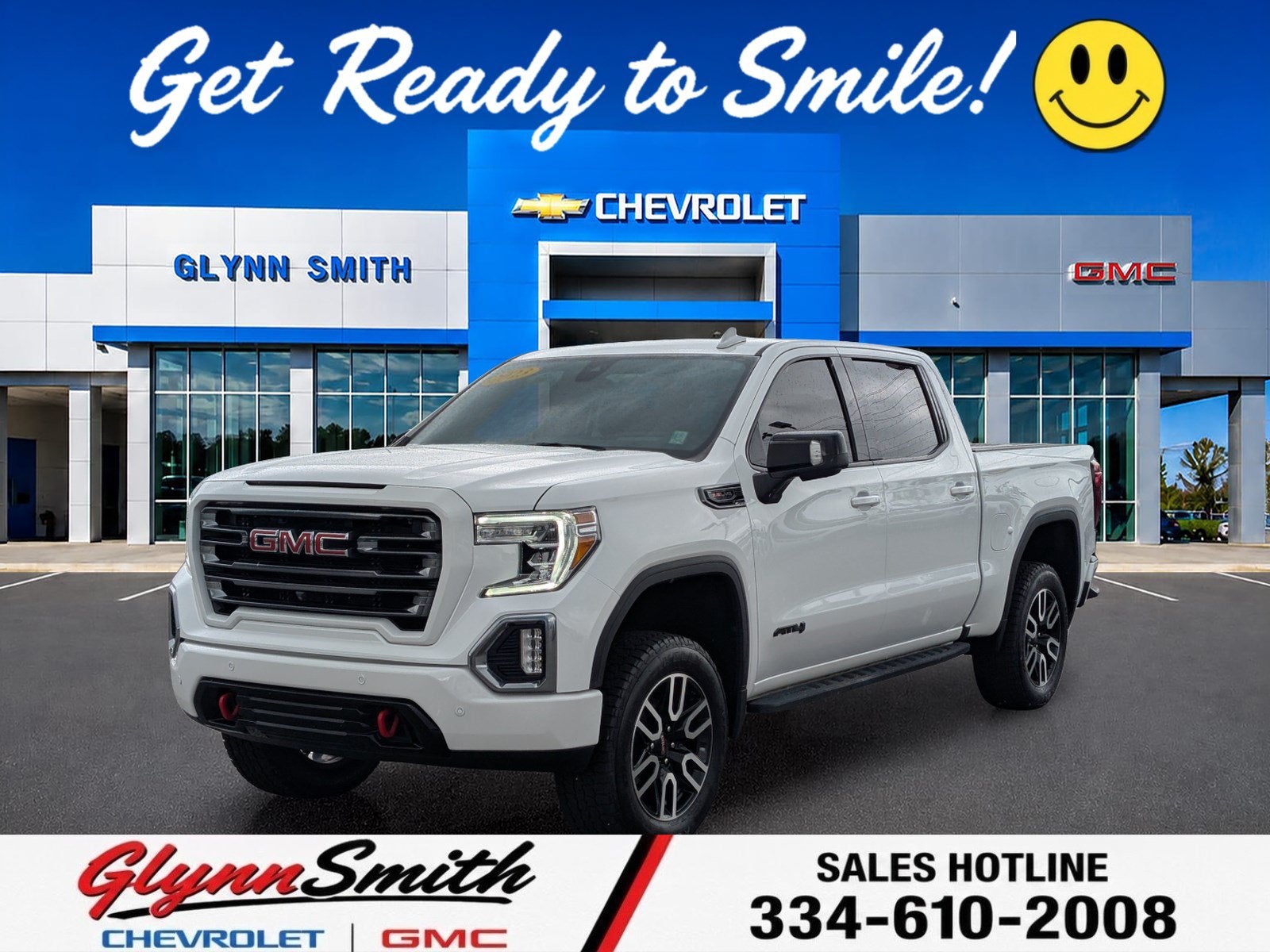 2022 GMC Sierra 1500 Limited AT4 in Summit White — front three-quarter view