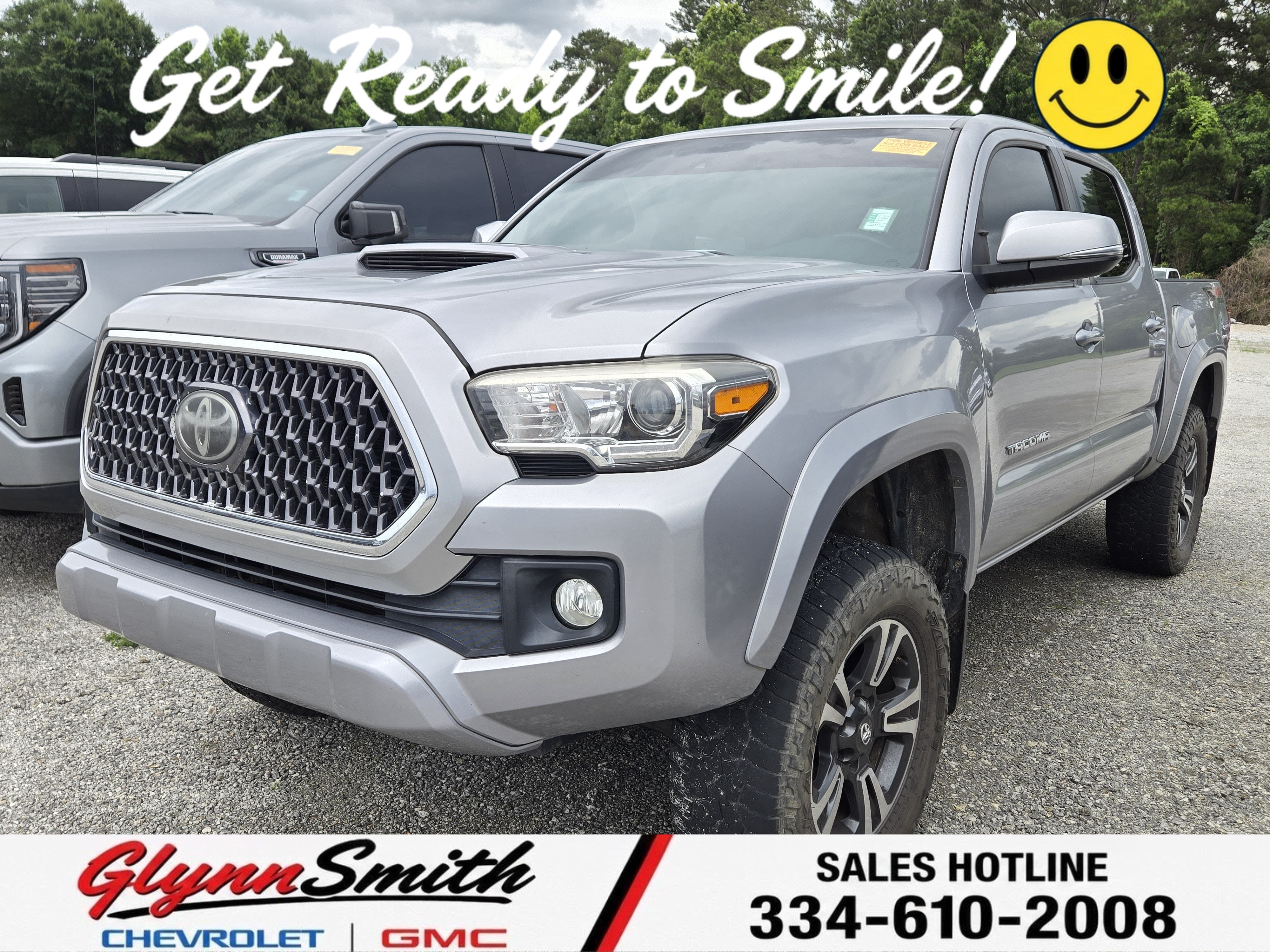 2018 Toyota Tacoma SR in Silver Sky Metallic — front three-quarter view