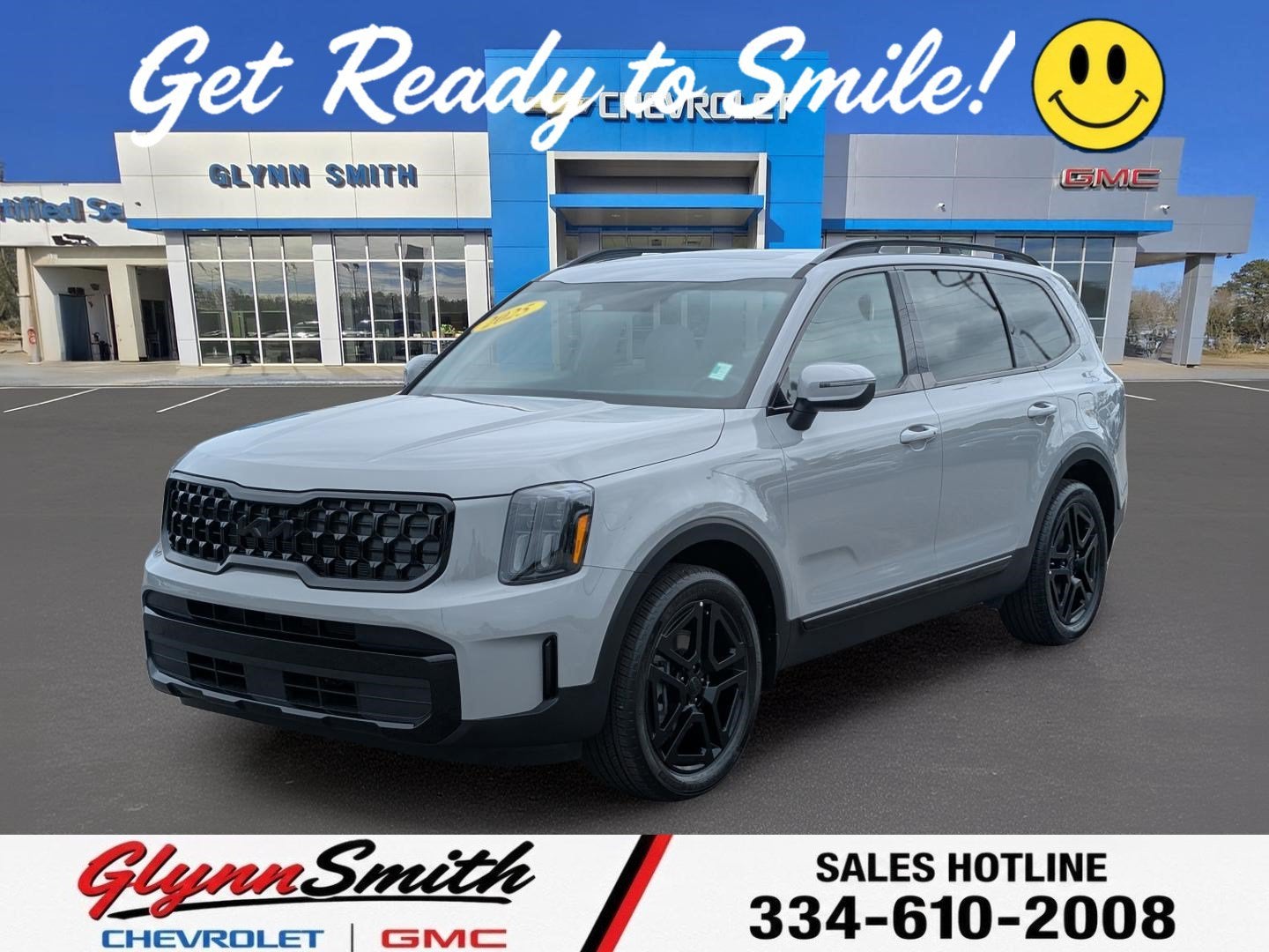 2025 Kia Telluride EX X-Line in Wolf Gray — front three-quarter view
