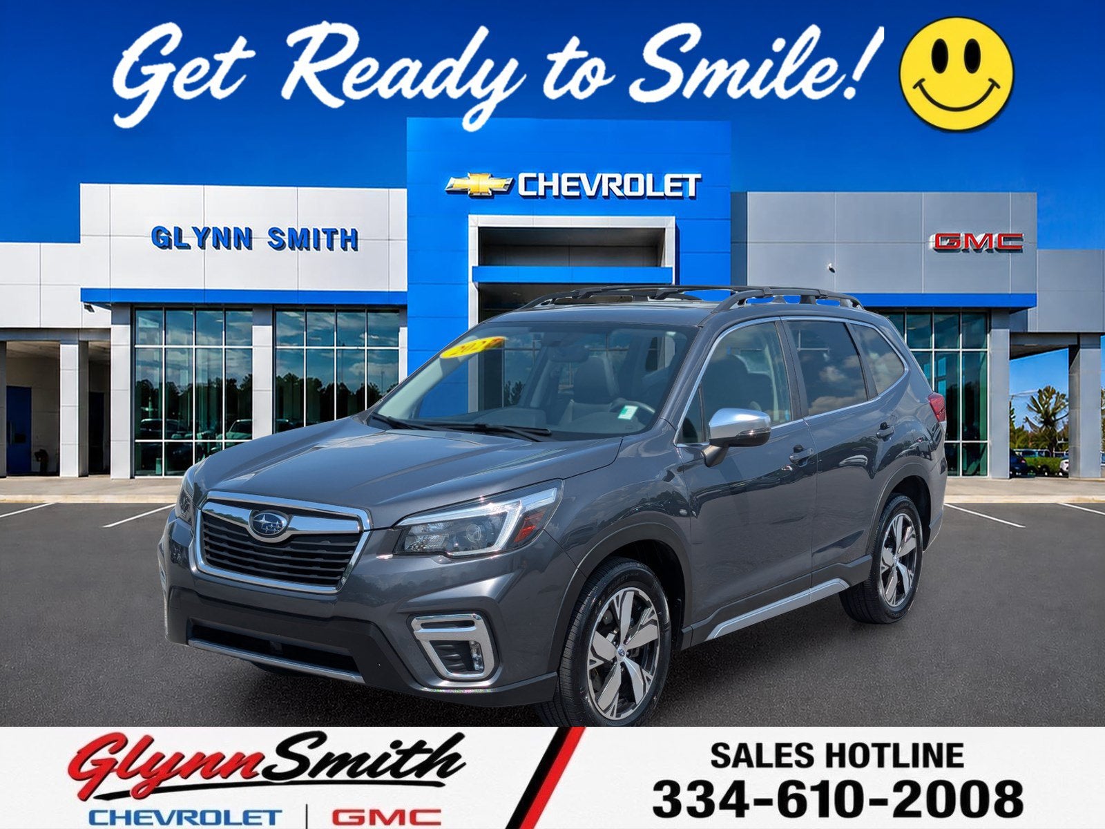 2021 Subaru Forester Touring in Magnetite Gray Metallic — front three-quarter view