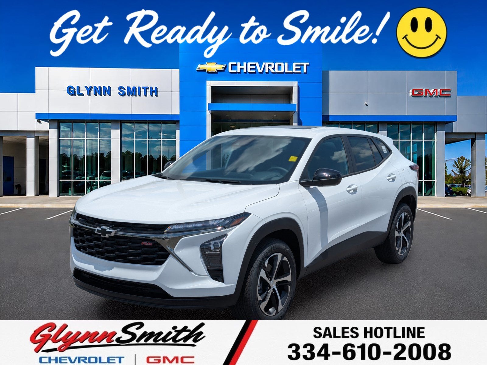 2026 Chevrolet Trax 1RS in Summit White — front three-quarter view