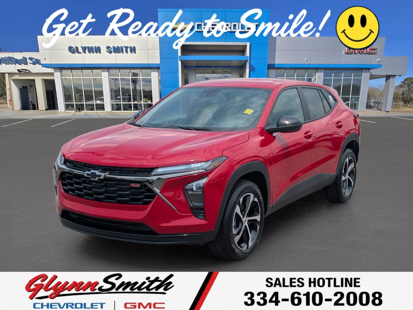 2026 Chevrolet Trax 1RS in Apex Red — front three-quarter view